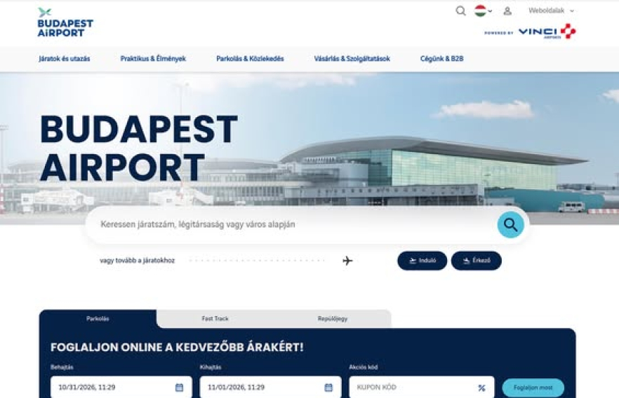 Budapest Airport vállalati weboldal