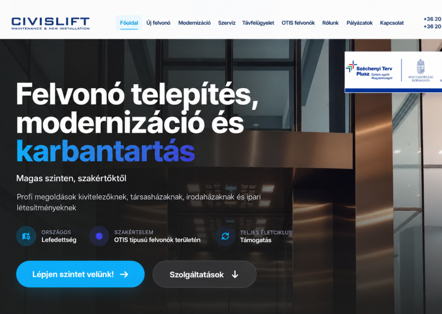 A Cívislift Kft weboldának teljes megújítása